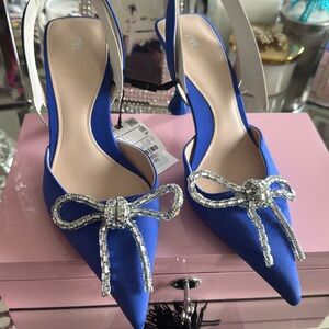Zara high heel crystal bow shoe